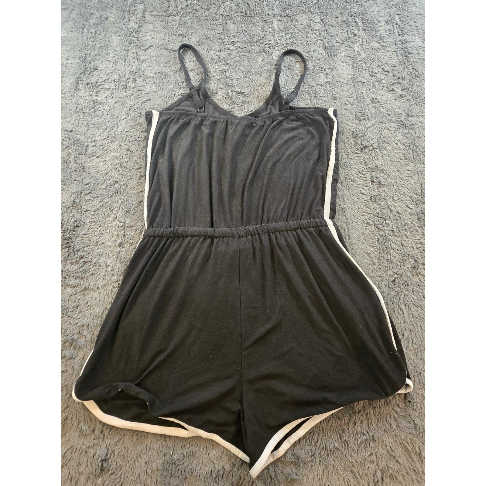 Eye Candy Womens Black Love Graphic Romper Sleeveless Shorts Jumpsuit Large