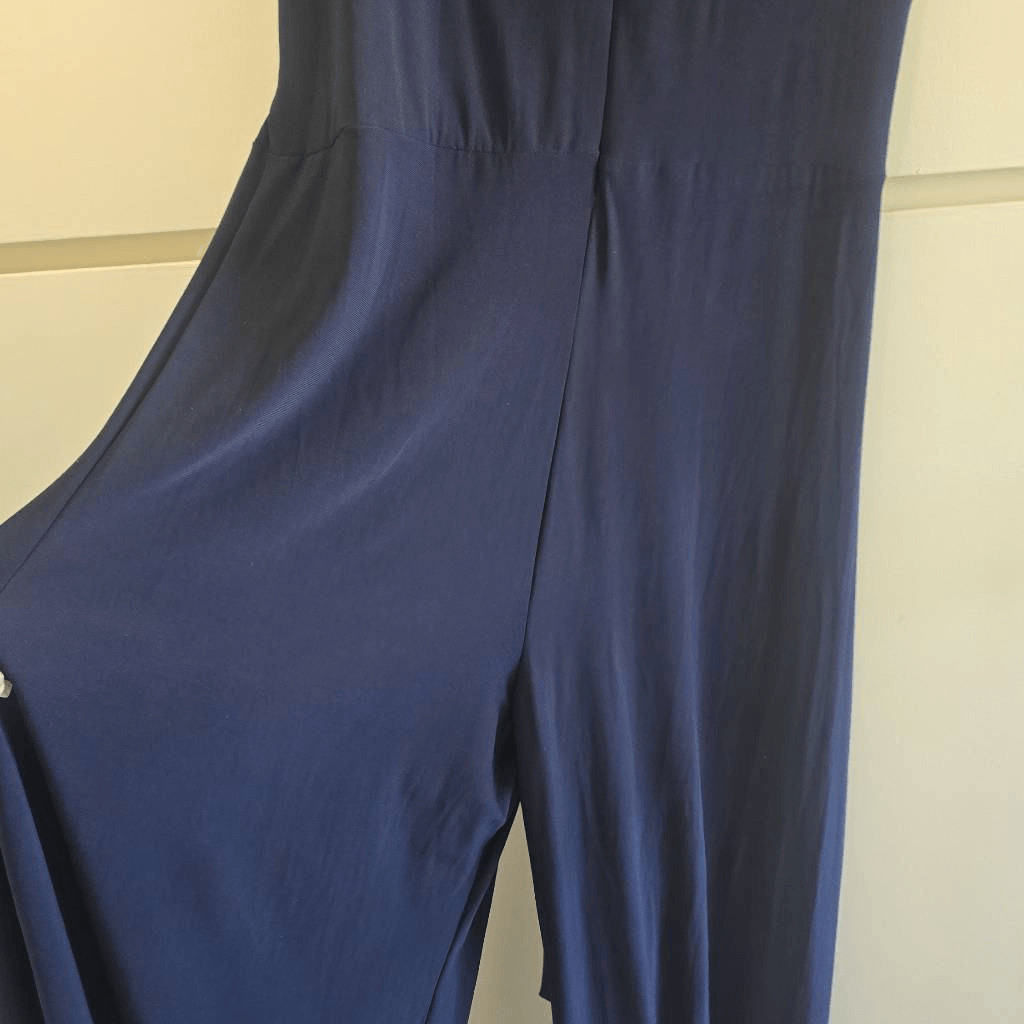 Phase Eight Roxanne Navy Wide LegbJumpsuit,V- Neck,Slvls, Wrap Belt, NWOT, Sz 18