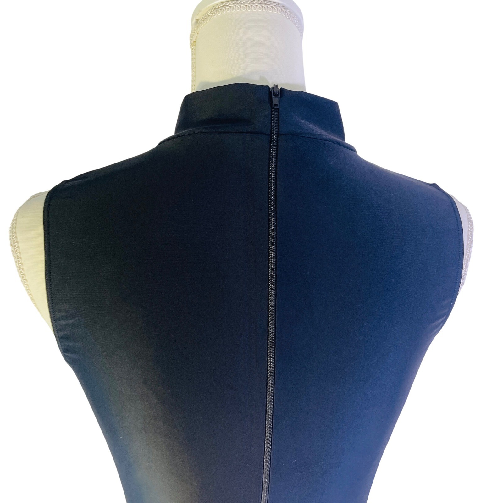 Speerise Sleeveless Full Length Unitard Catsuit Womens M Black Zipper Mock Neck