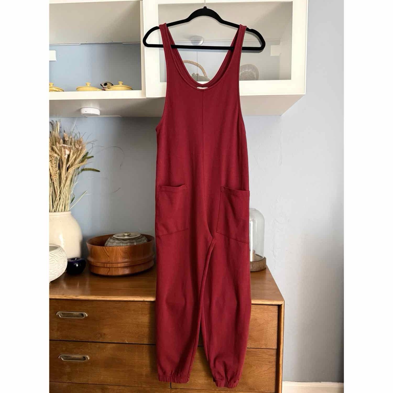 For Days Relaxing Romper Garnet Burgundy Organic Cotton Jumpsuit S