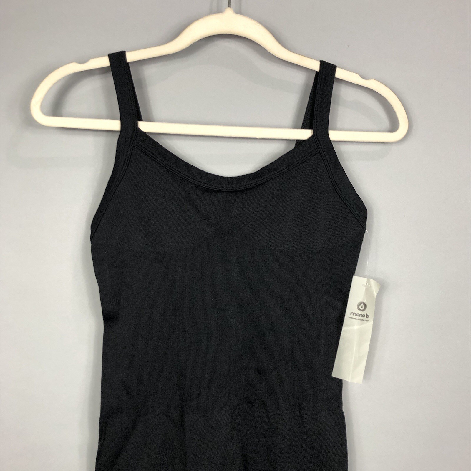 Mono B Seamless Micro Ribbed Unitard Athletic Jumpsuit S/M Black Gym Yoga Casual
