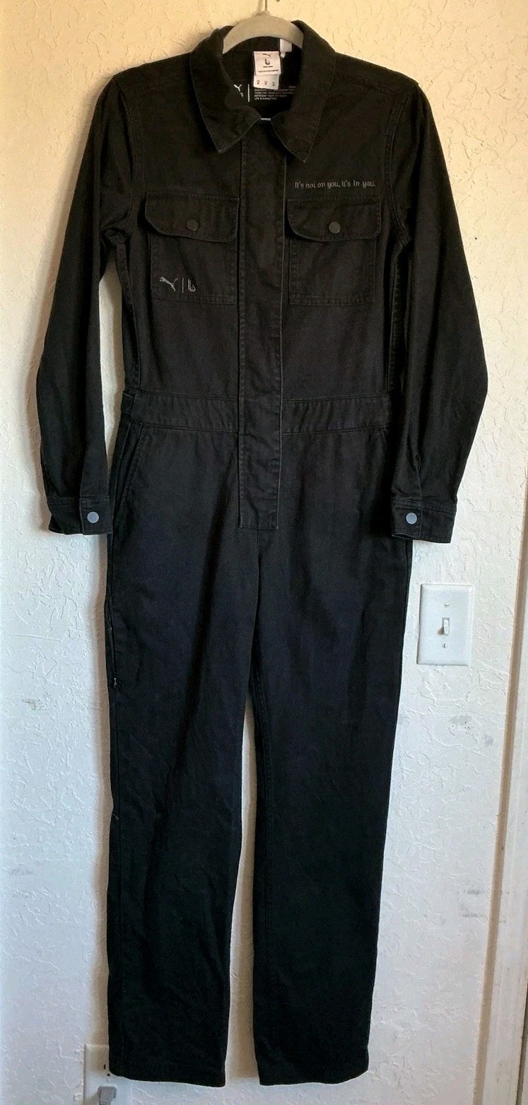 PUMA Lauren London Boiler Suit Women’s XS Jumpsuit Denim Black Nipsey Hussle TMC
