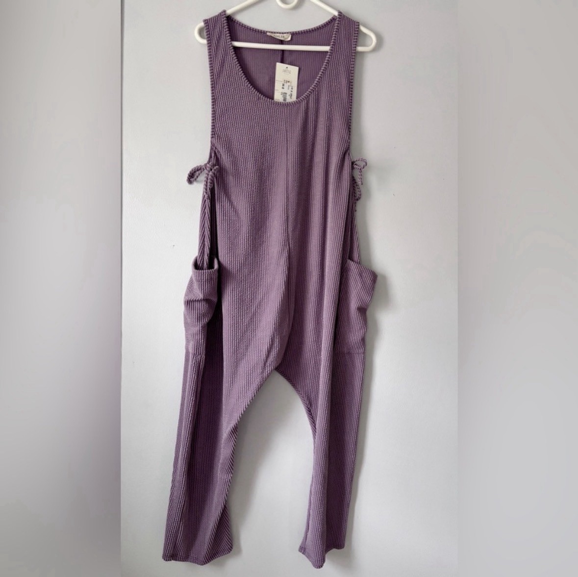 NWT Jolie Small Jumpsuit Ribbed Oversize Baggy Bows Pockets Palmetto Moon Boho