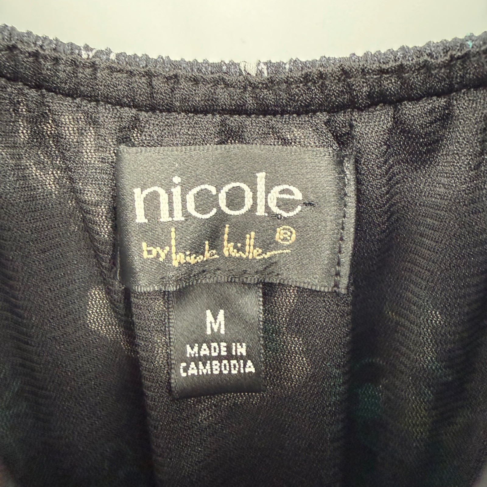 NICOLE BY NICOLE MILLER BLACK GEOMETRIC FLORAL STRAIGHT JOGGER JUMPSUIT MEDIUM