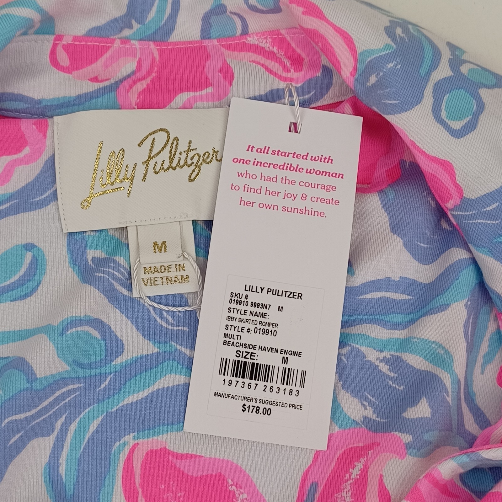 Lilly Pulitzer Ibby Skirted Romper Size M Preppy In Beachside Haven Engine