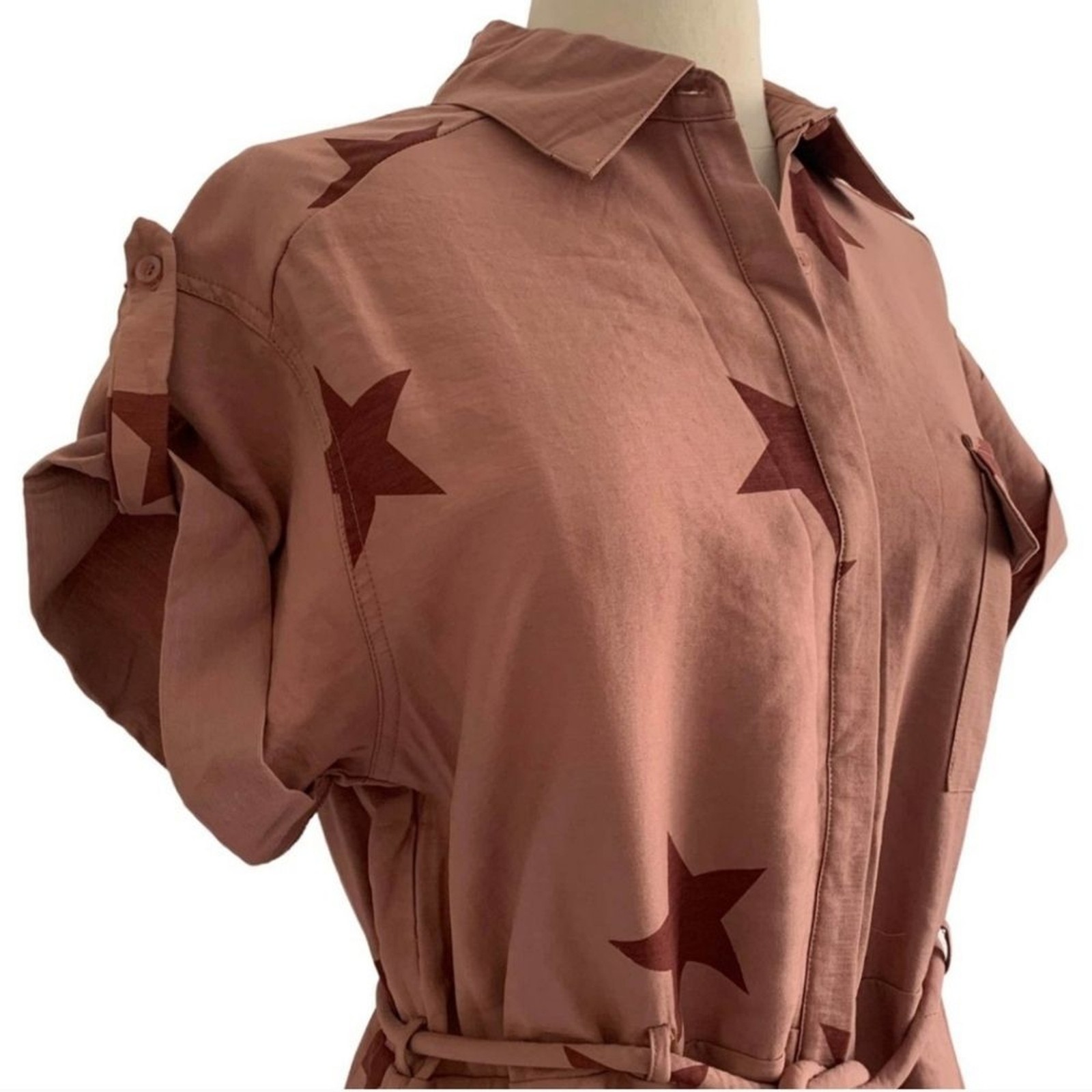Storia Mauve Star Romper Size S Dusty Rose / Maroon