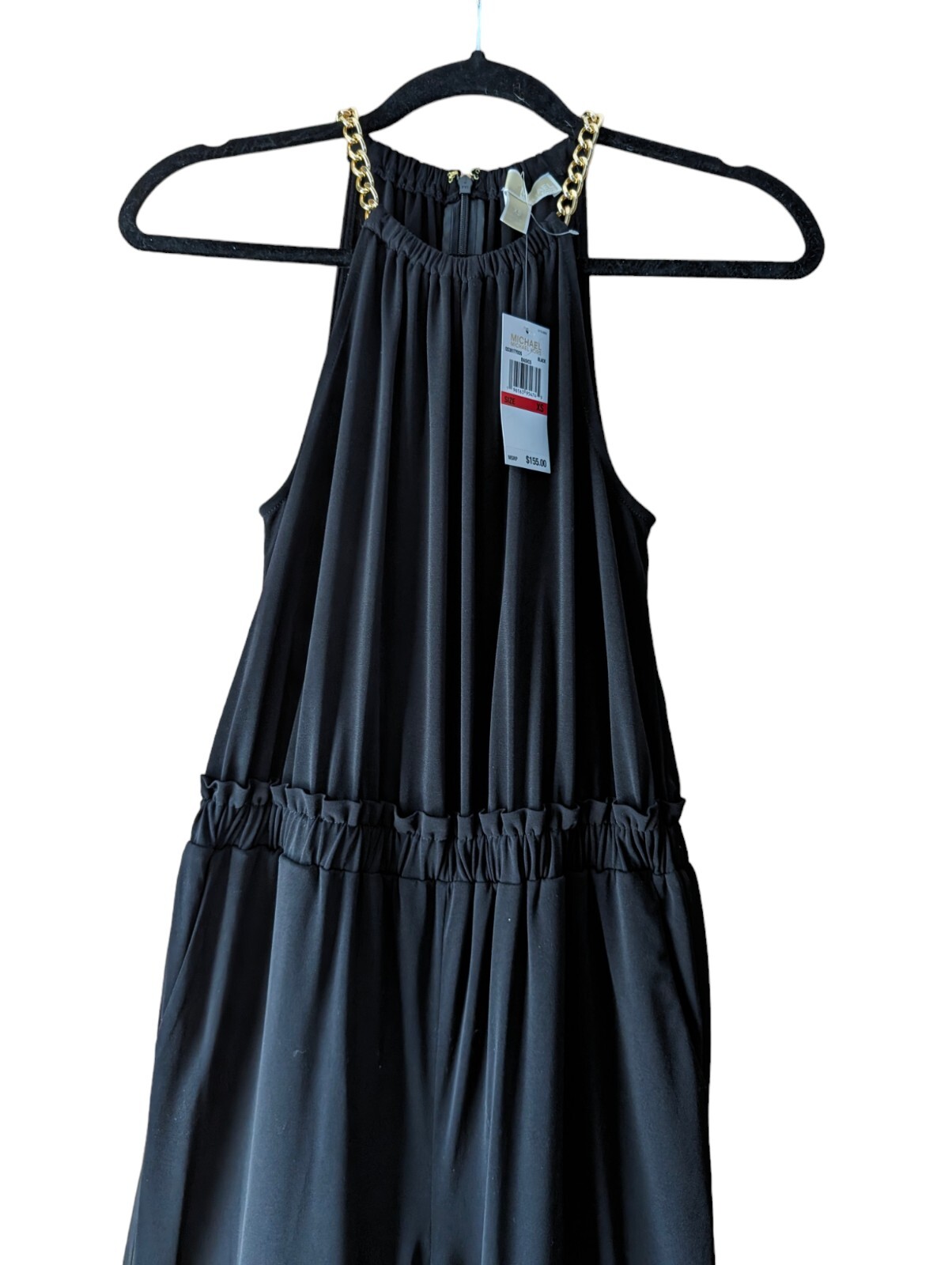 NWT Michael Kors Black Jumpsuit With Gold Accents Size XS Retail $155