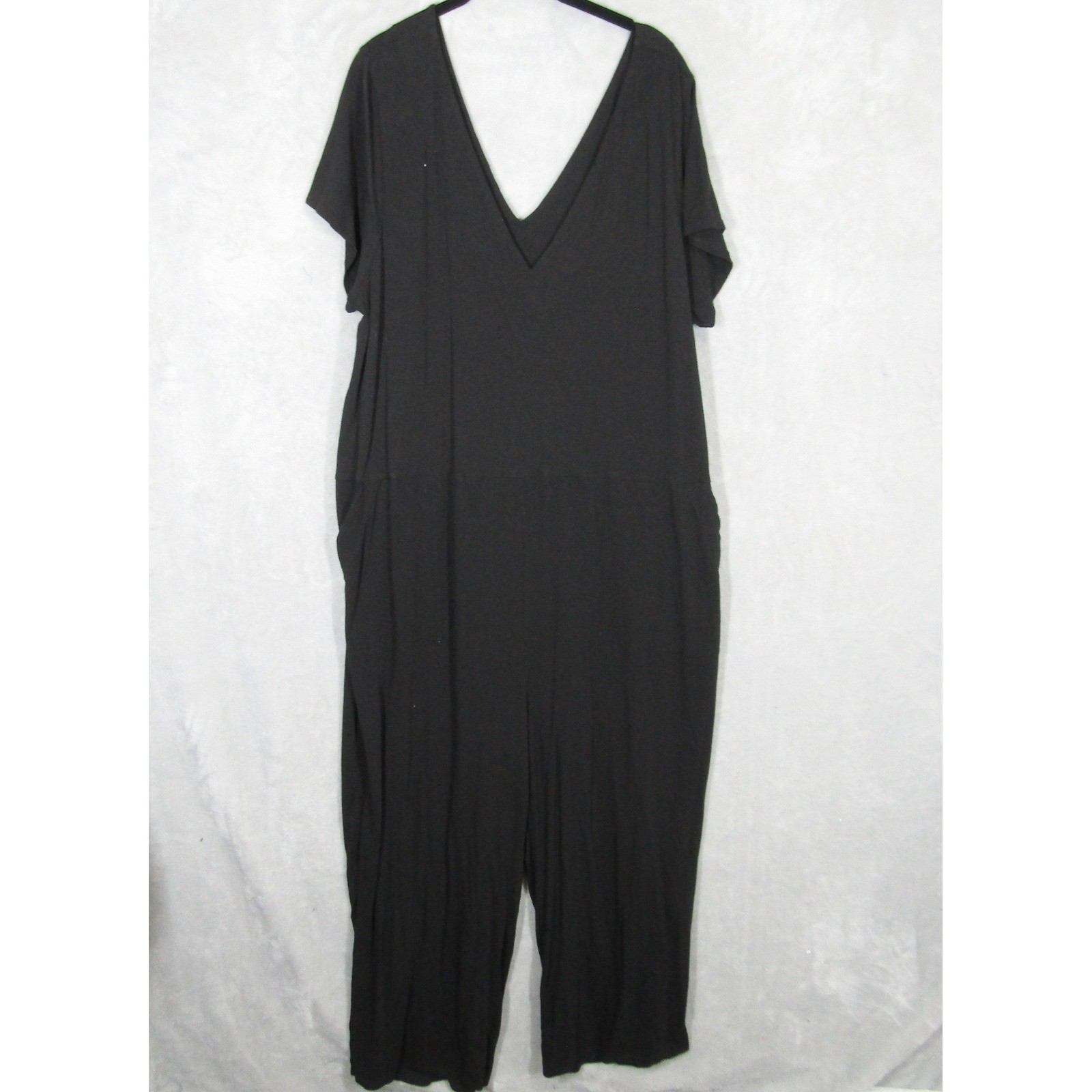 Universal Standard Black Pima Cotton Modal V-Neck Jumpsuit Size M (16-18)
