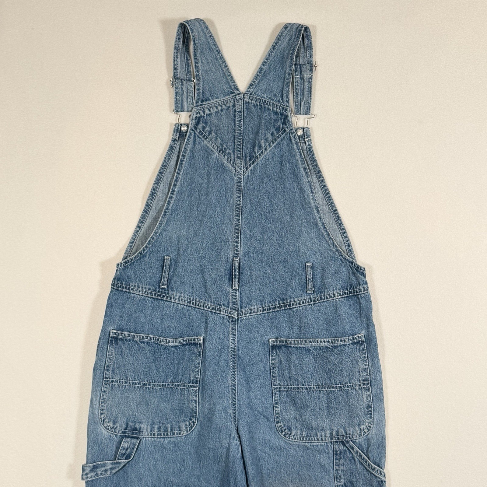 Women’s Vtg Disney Eeyore Denim Bib Overalls Sz L Winnie The Pooh Y2K