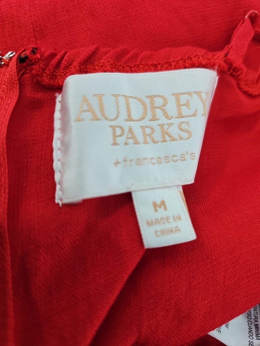 Audrey Parks Francesca’s Jumpsuit Medium Red Tie Front Wide Leg