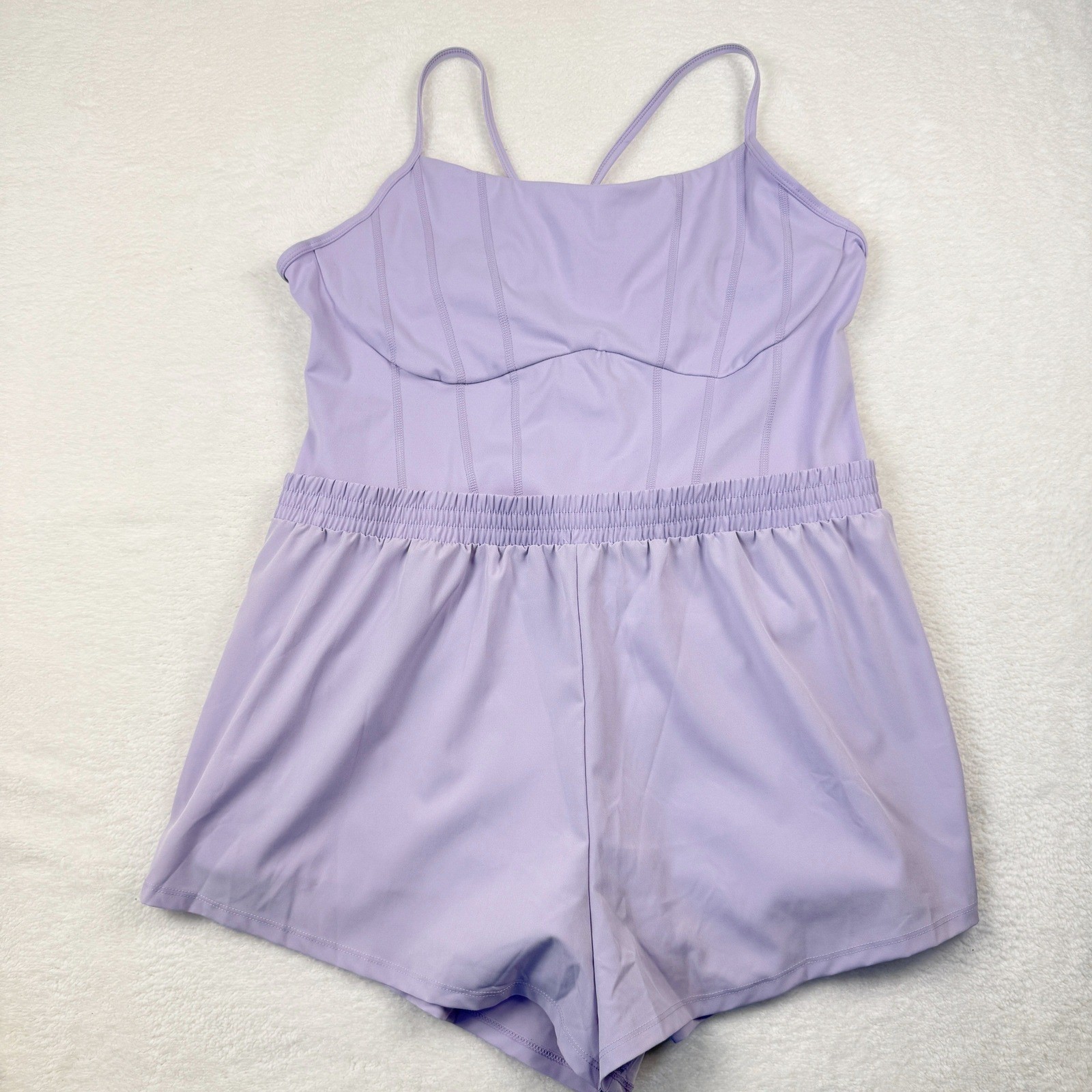 PINK Victoria’s Secret Ultimate Runsie Romper Womens XXL Light Purple