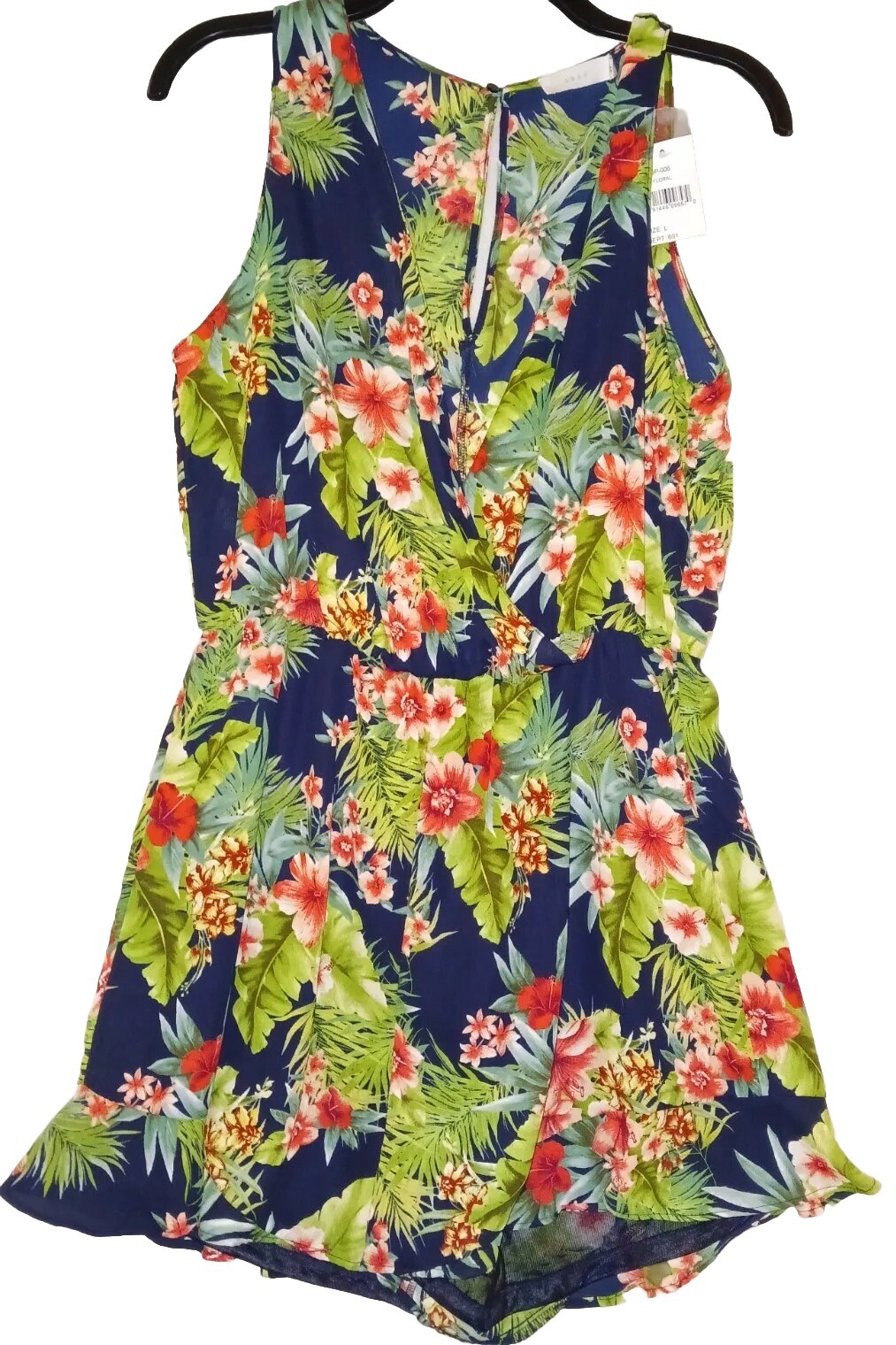LUSH Women’s Large Tropical One Piece Short Jumper Romper Lightweight Lined