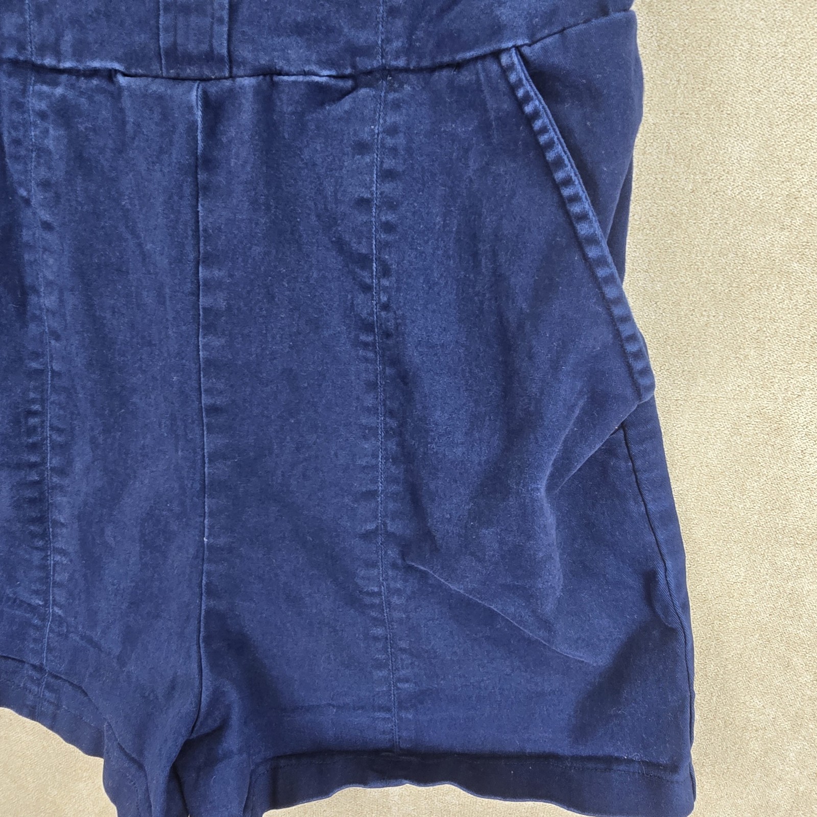 Copper Key Womens 60s Style Tank Top Shorts Romper Navy Blue Size Small