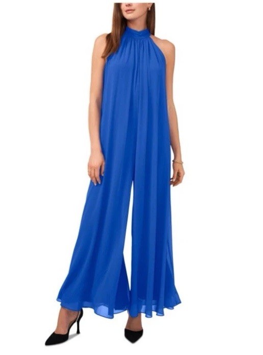 Vince Camuto Royal Blue Halter Neck Jumpsuit Size M Resortwear