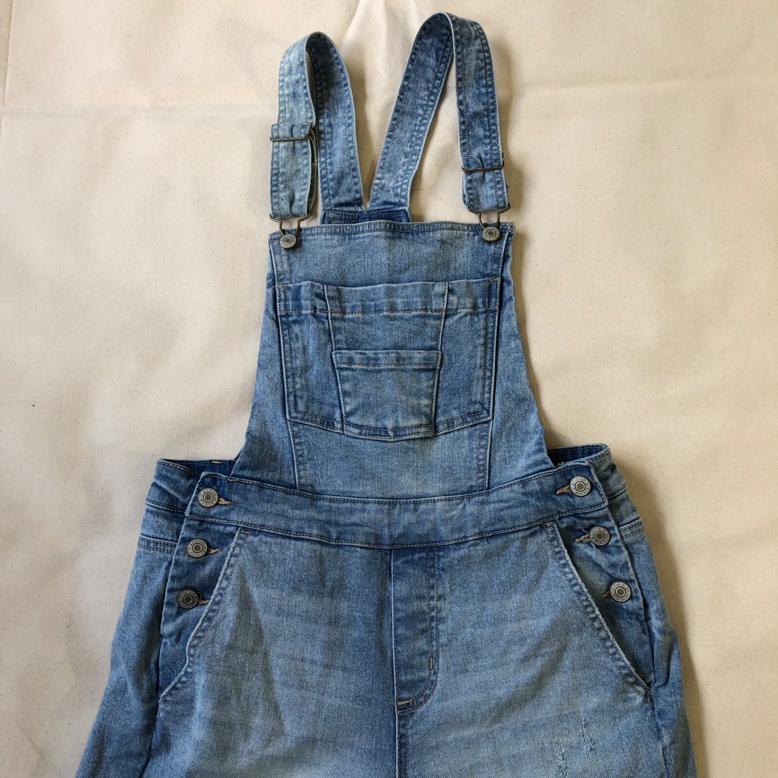 Scoop Retro Denim Overal Distressed Light Wash VG