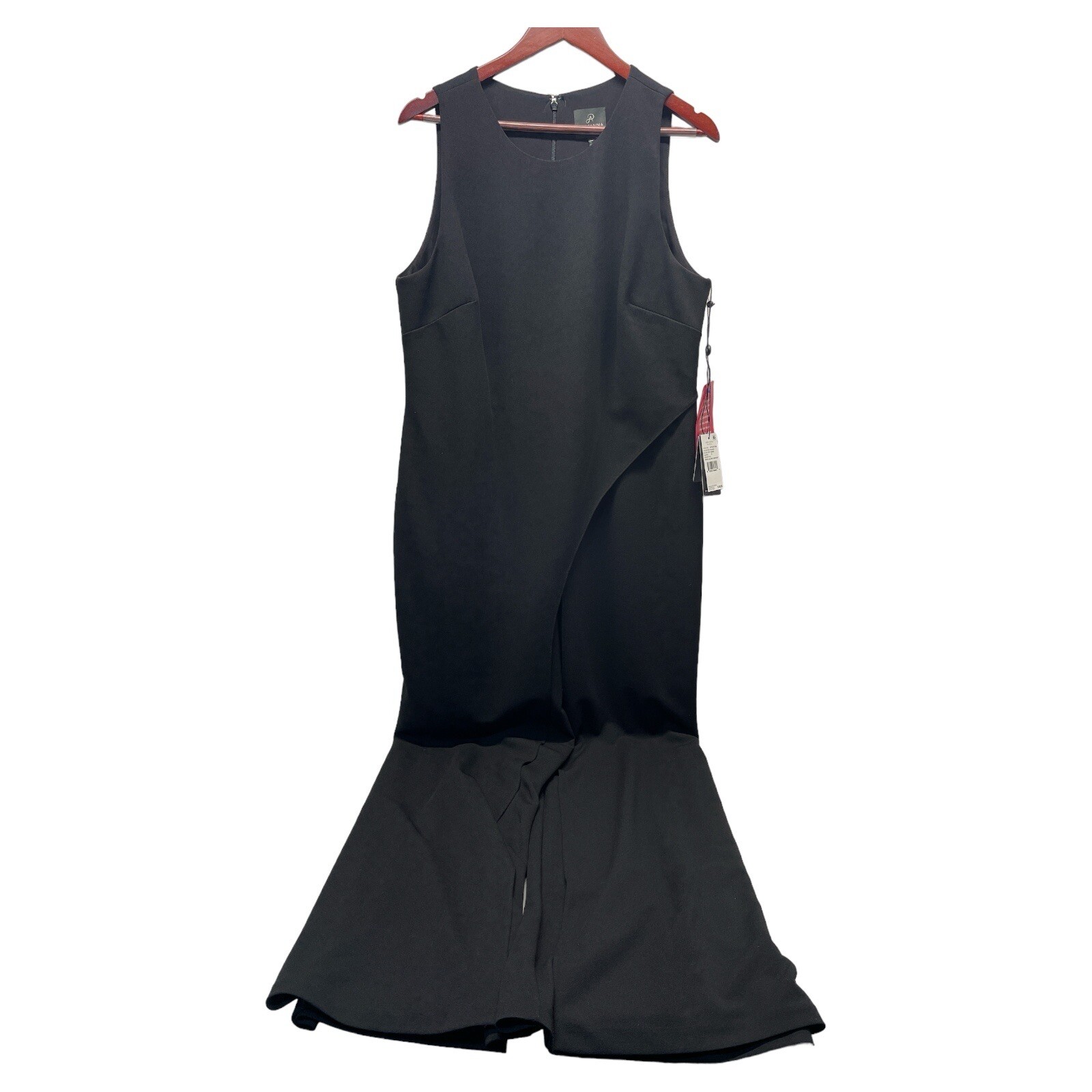 Adrianna Papell Women’s Size 16 Black Crepe Halter Jumpsuit Zip Romper MSRP $199