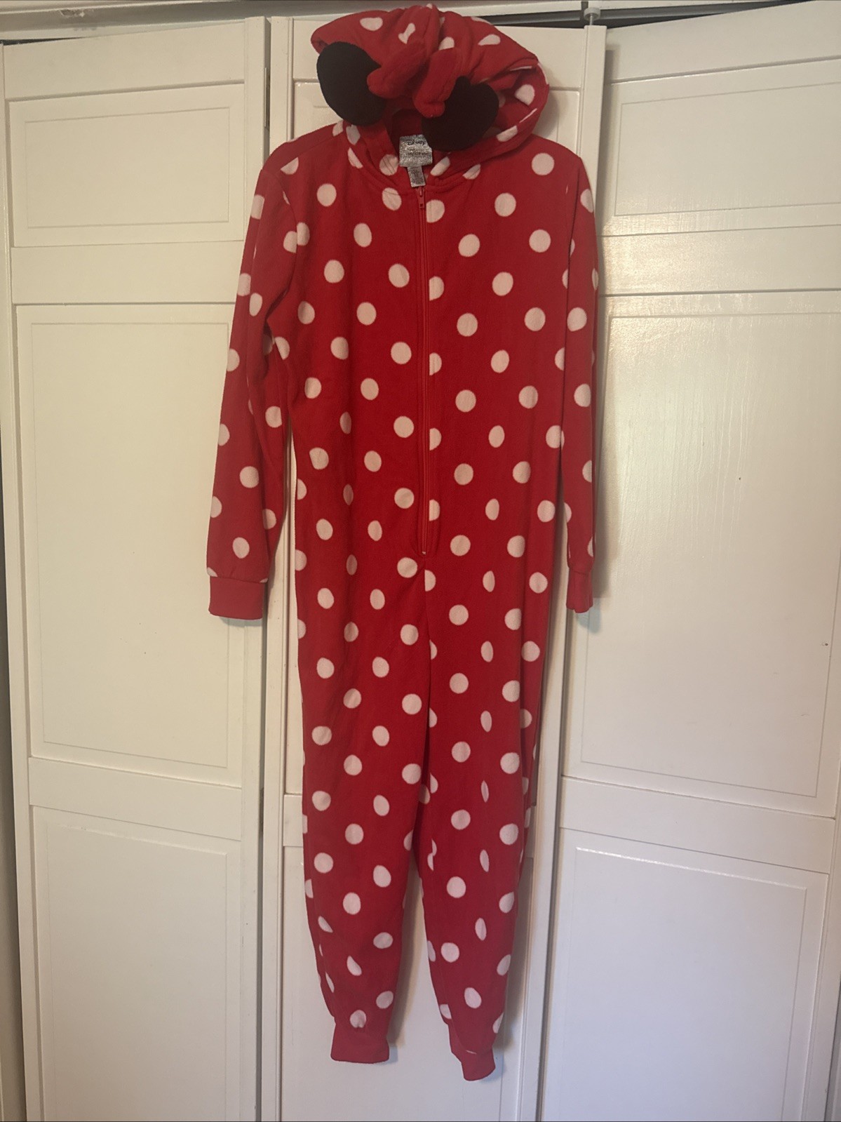 Forever 21 Minnie Mouse Pajama Jumpsuit Size Small Fleece One Piece Womens