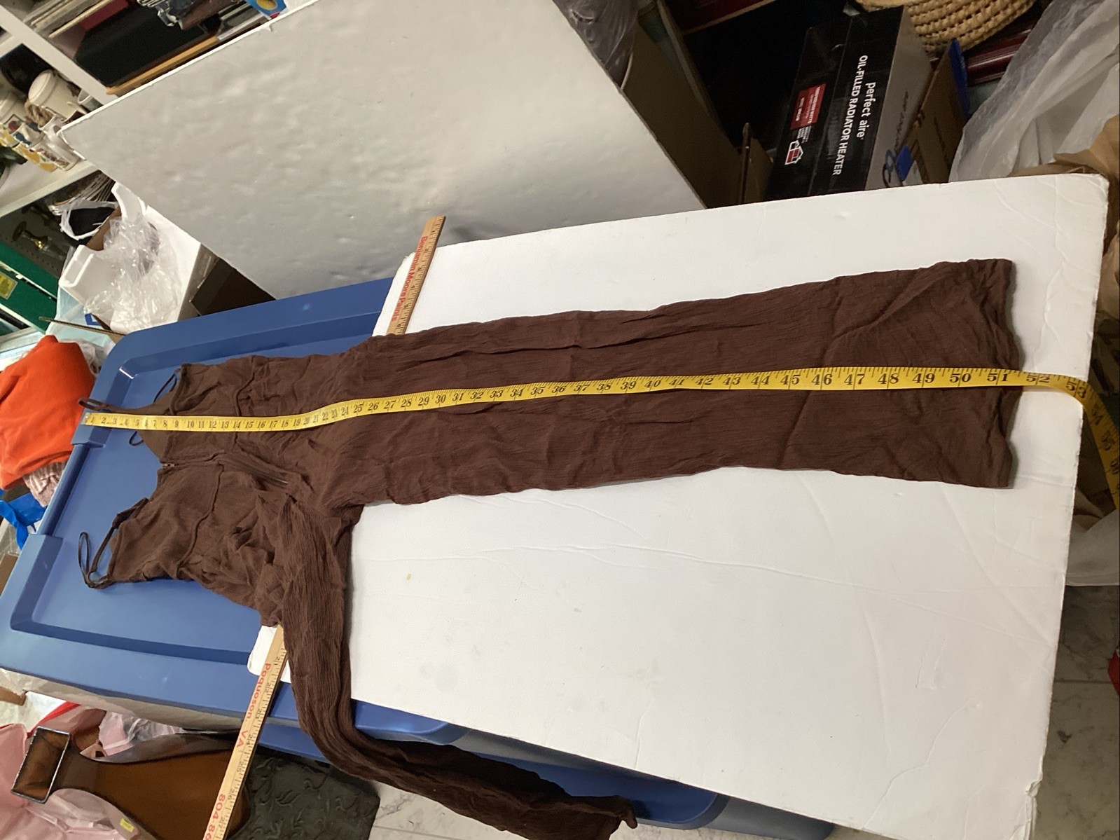 Francesca’s audrey parks jumpsuit sz S brown pockets adjustable straps
