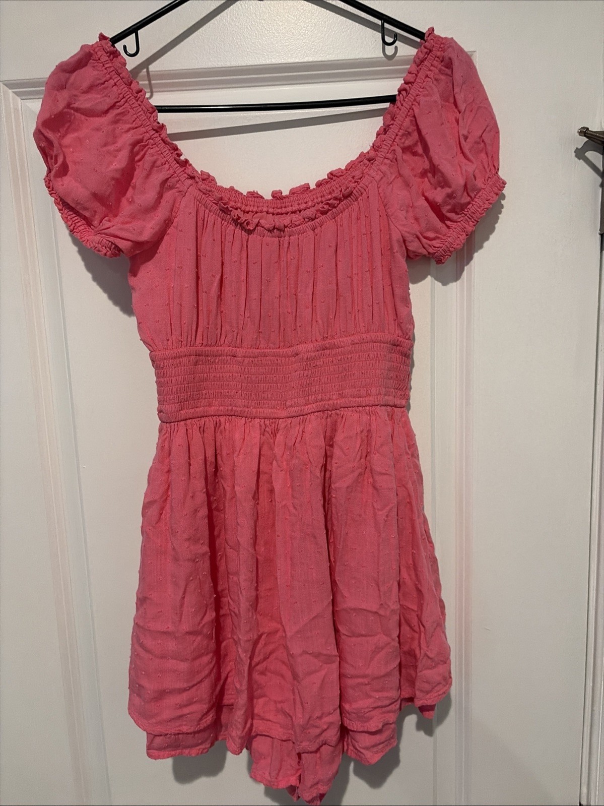 Hollister Romper Womens M Pink Skort Wide Leg Skirt Look Gauze