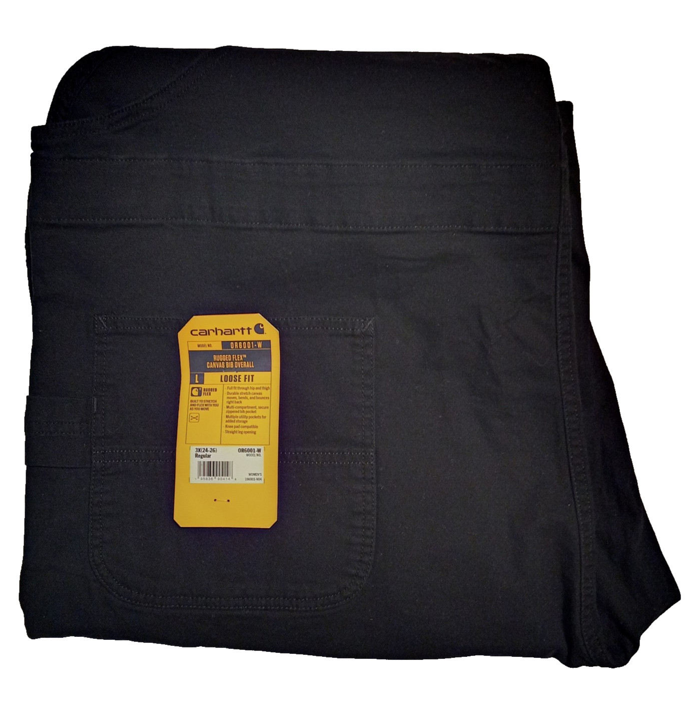 Carhartt Loose Fit Bib Overalls Womens Size 3X Regular Black 0R6001-W New