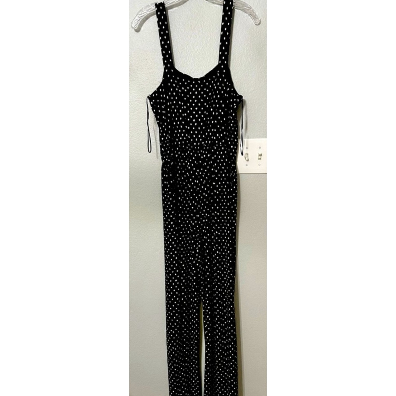 Kaileigh Black & White Polka Dot Jumpsuit – XS