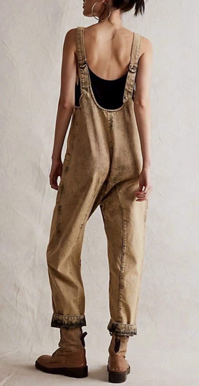 NEW FREE PEOPLE WE THE FREE FARROW HIGH ROLLER ONE PIECE JUMPSUIT SZ XS TALL