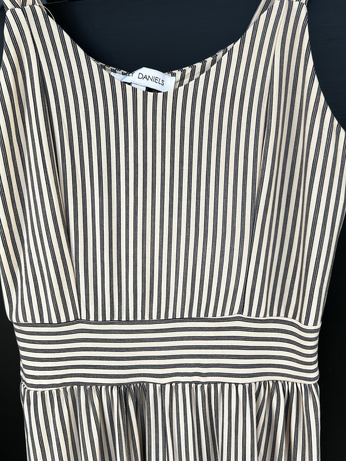 Wide Leg Jumpsuit Stripes Women’s Petite M Sleeveless Brown Cream Emily Daniels