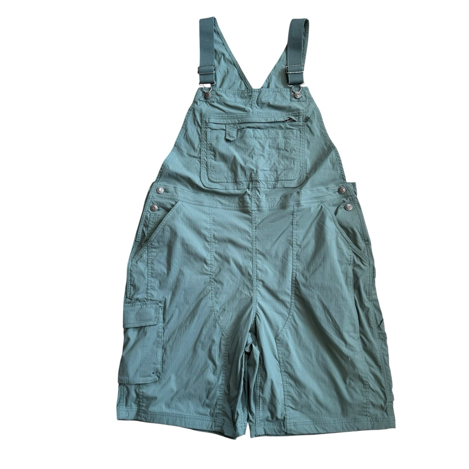 Duluth Trading Co Heirloom Gardening Overalls Womens XL Green Ripstop Shorts