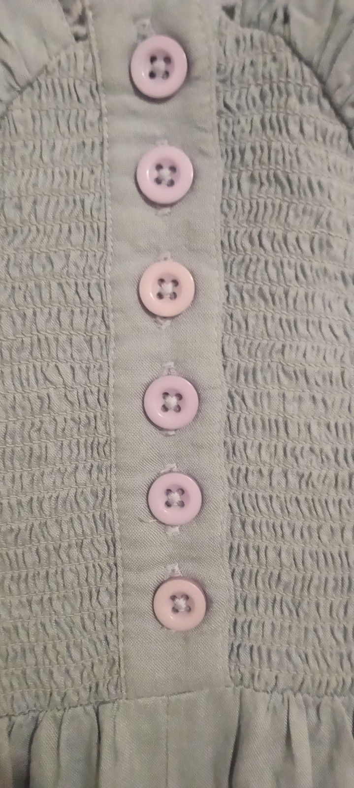 Patrons Of Peace Slate Blue Button Front Smocked Jumpsuit Romper Small