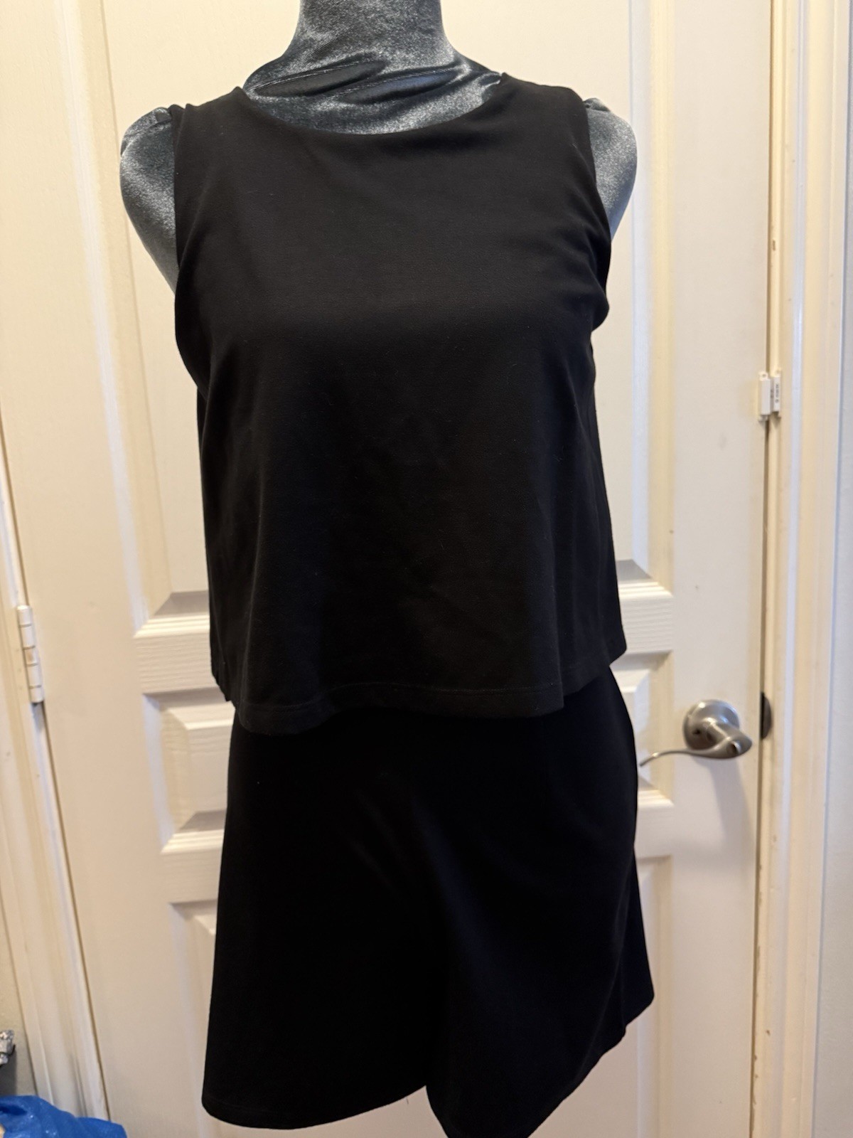 Gianni Bini Open Back Romper Tie Zip Sleeveless Solid Black Polyester XS