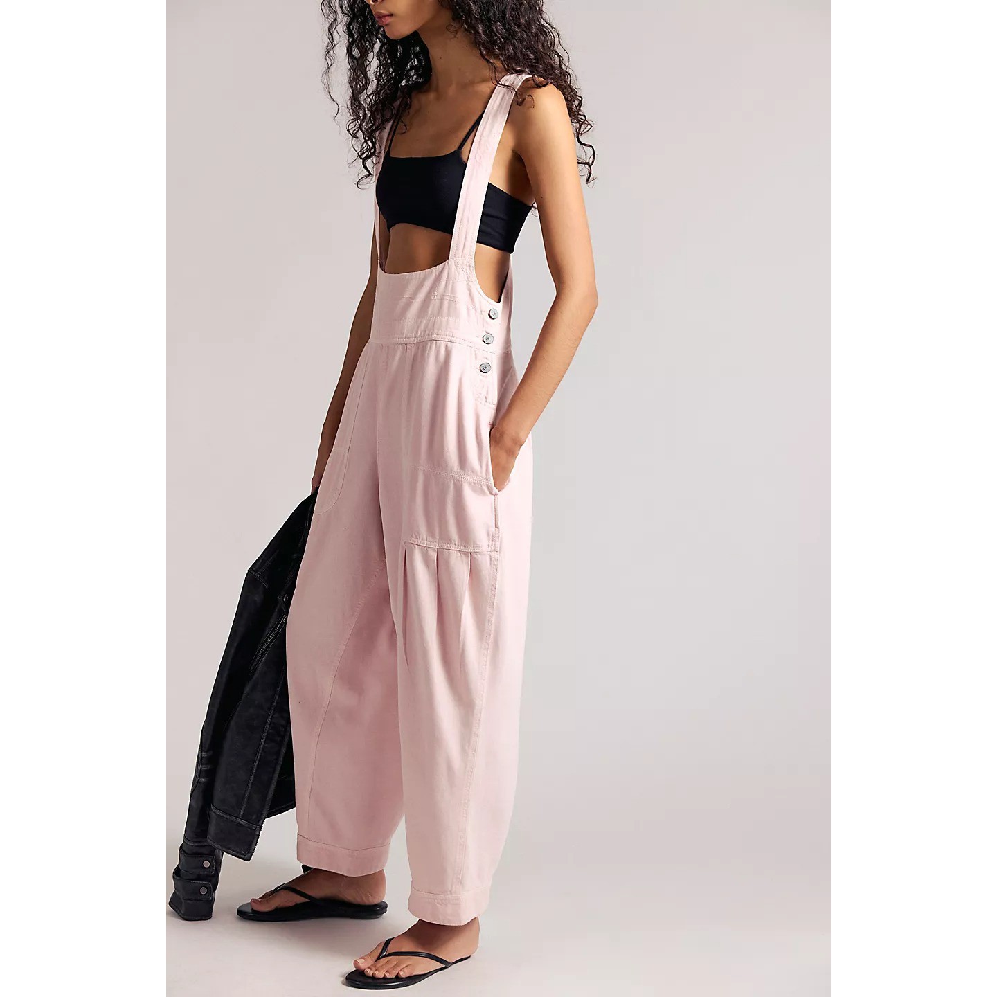 Free People We The Free Felix Tapered Overalls Jumpsuit Pinafore Solid XS 287226