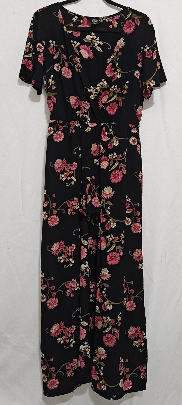 Angie Maxi Dress Romper Women’s Size Large Black Lightweight ~ Used
