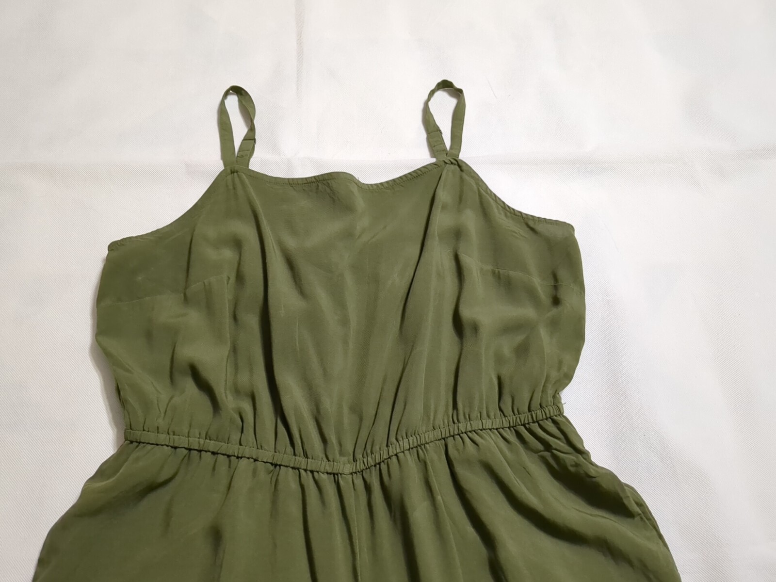 Gap Women’s Green Jumpsuit Wide Leg Adjustable Straps Pockets Size Large