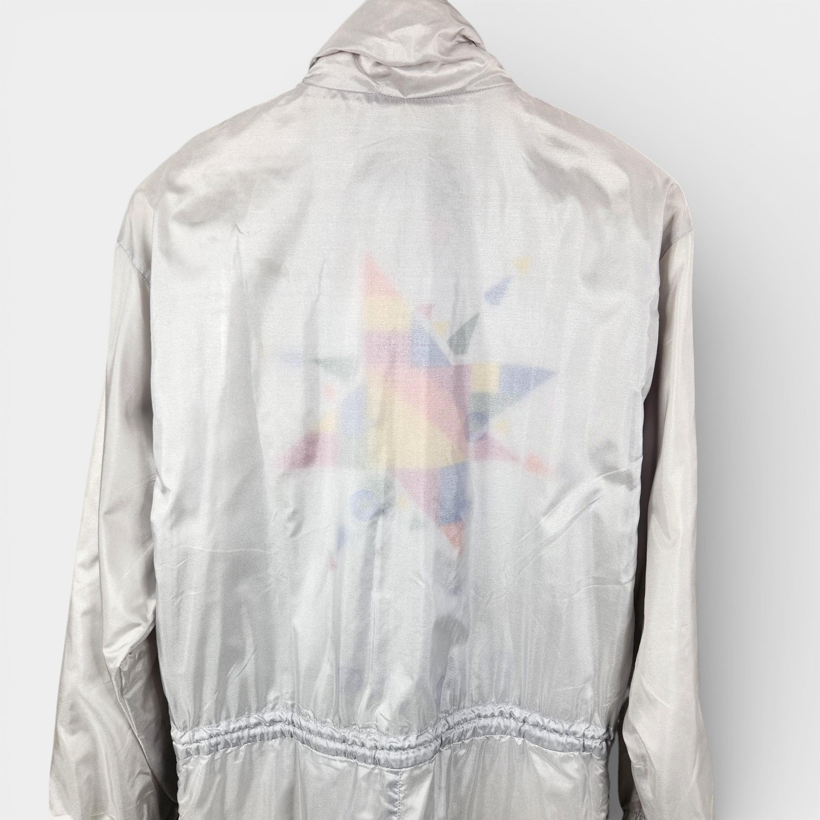 Vintage Ellesse Jumpsuit Womens 6W Silver Nylon Tennis Windbreaker Retro Italy