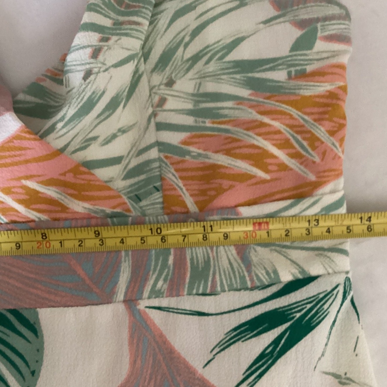 Blue Blush Tropical Print Jumpsuit Sleeveless Spaghetti Straps Cropped Wide Leg