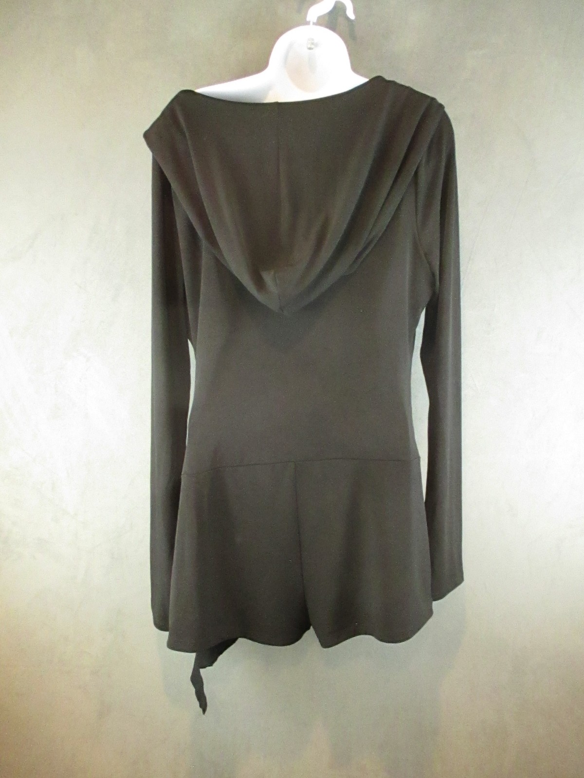 I AM GIA Romper Womens XL Black Irina Playsuit Hooded Asymmetrical Drape