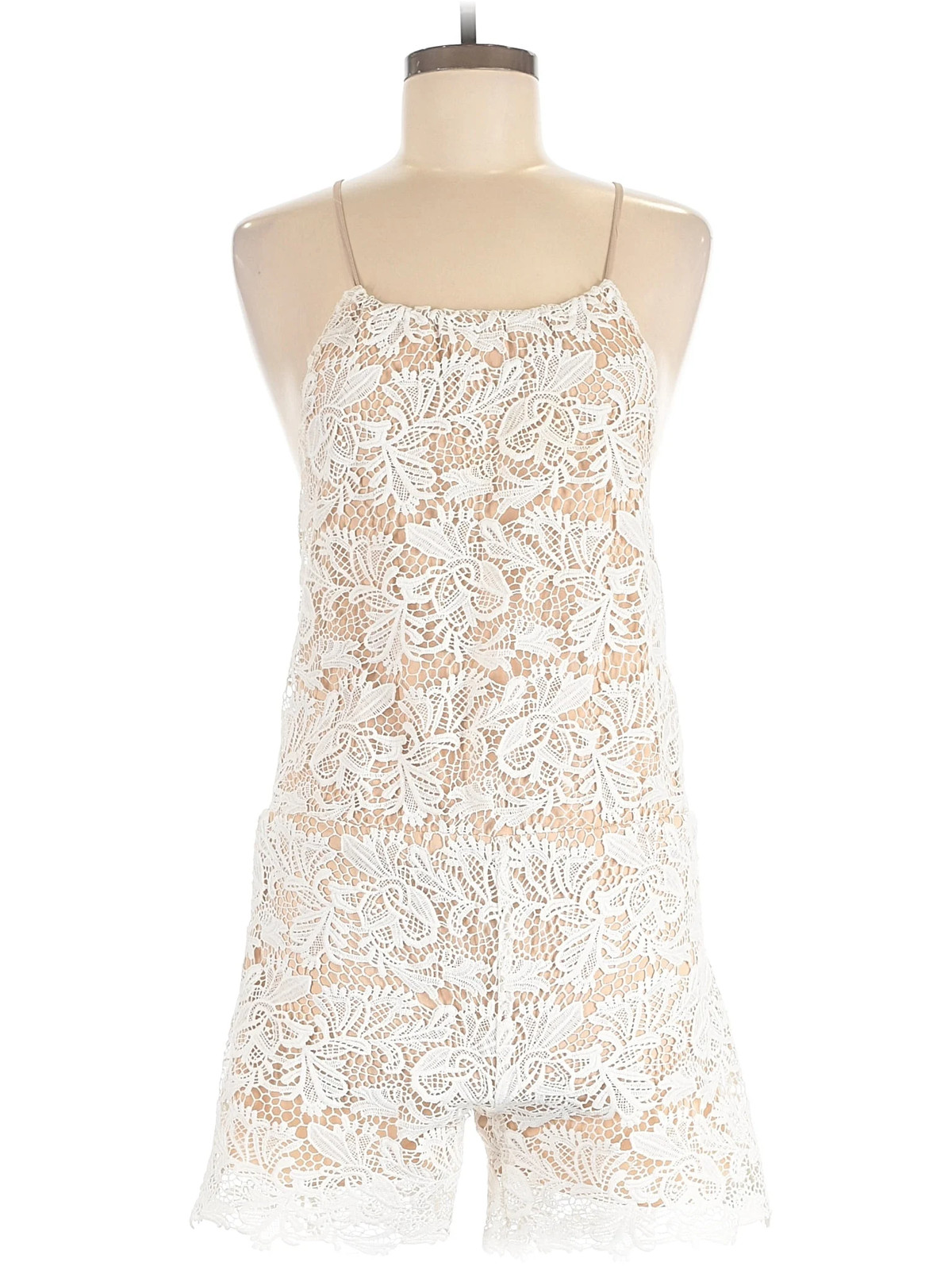 4SI3NNA Women White Romper S