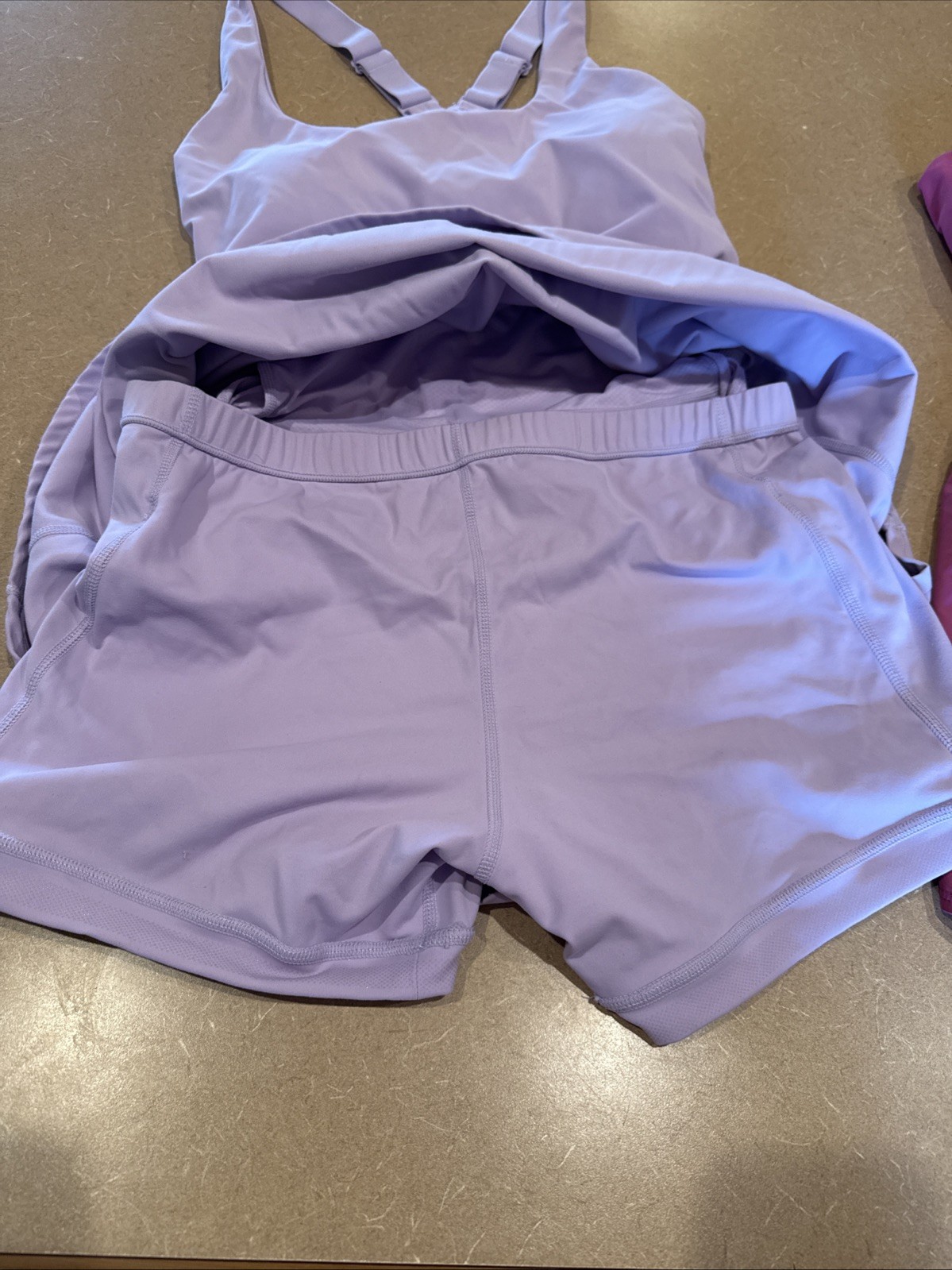 2 Women’s XL One Piece Racerback Athleisure Athletic Romper & Dress w Shorts