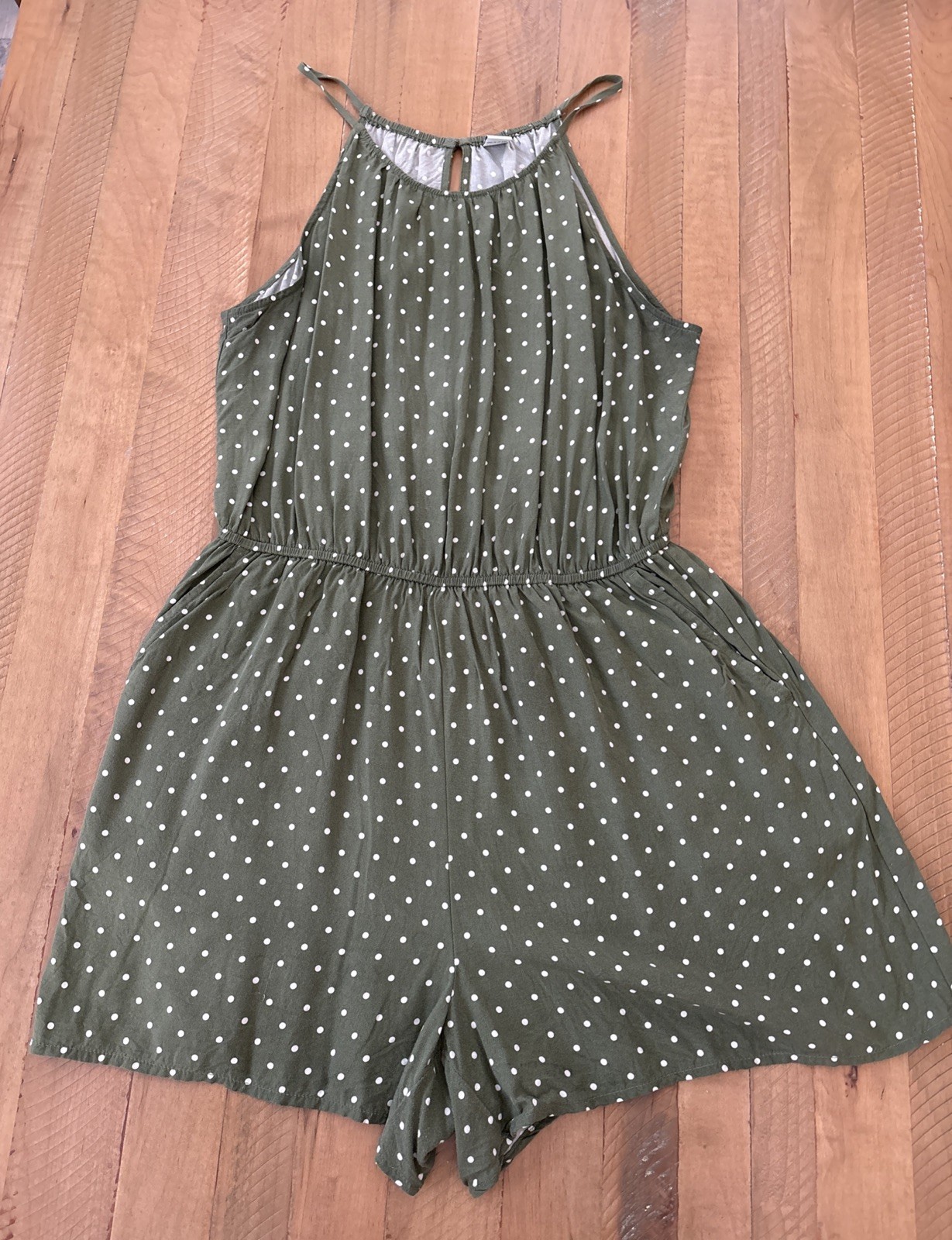 Old Navy Polka Dot Romper Women’s Size M, Green And White