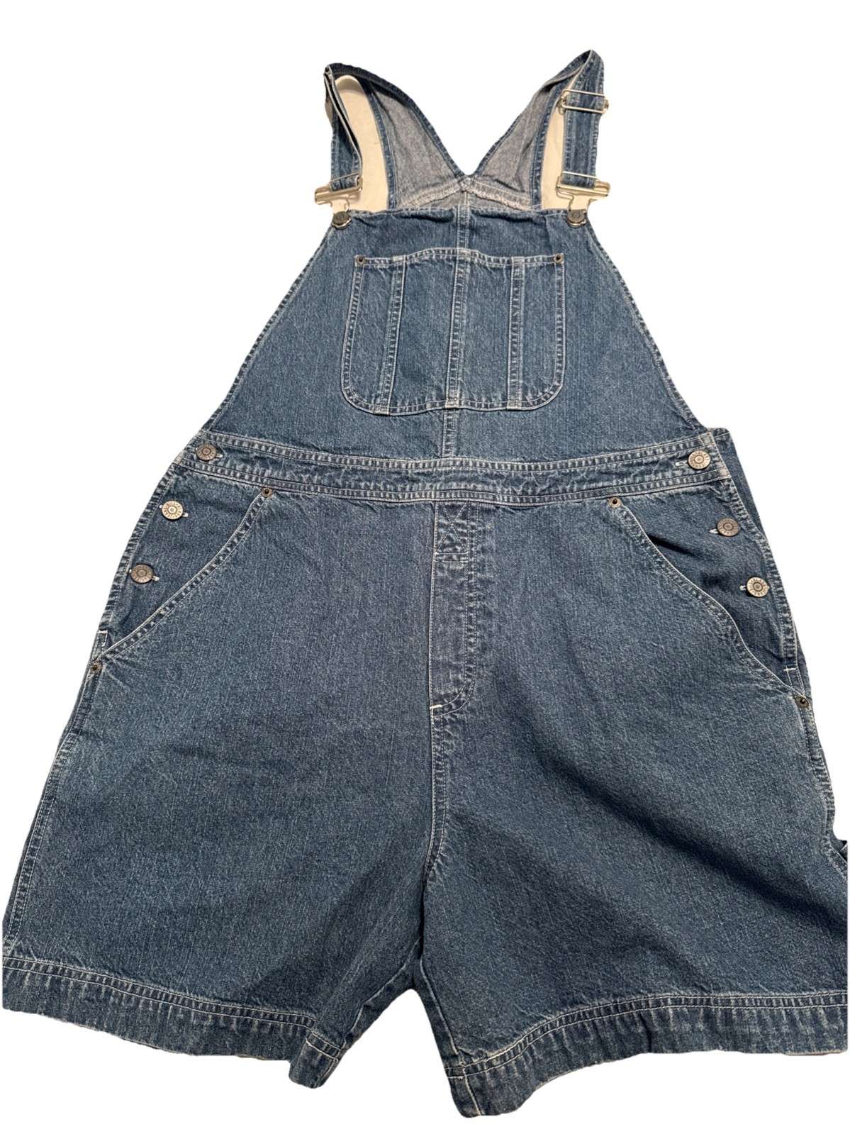Vtg Y2K Bill Blass Blue Jean Denim Shortalls Large Daisy Duke Farmcore Shorts