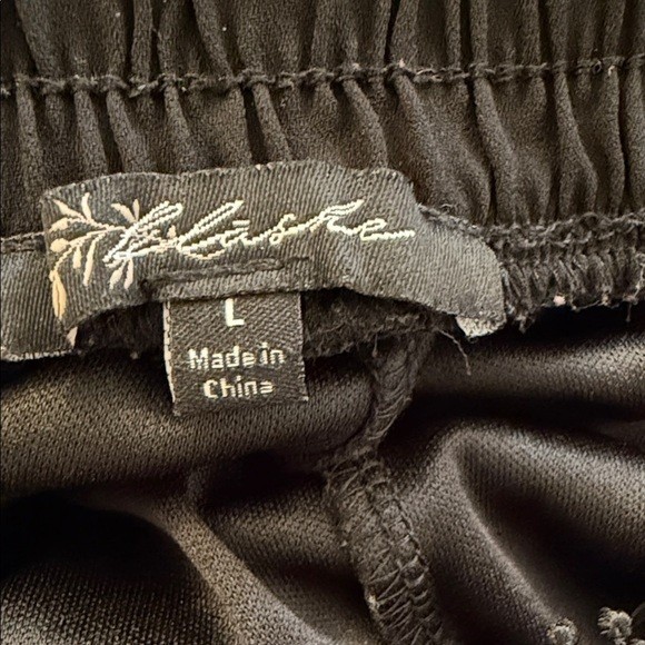 Blashe Lace Trimmed Jumpsuit Black Wide Leg Back Zip Size L