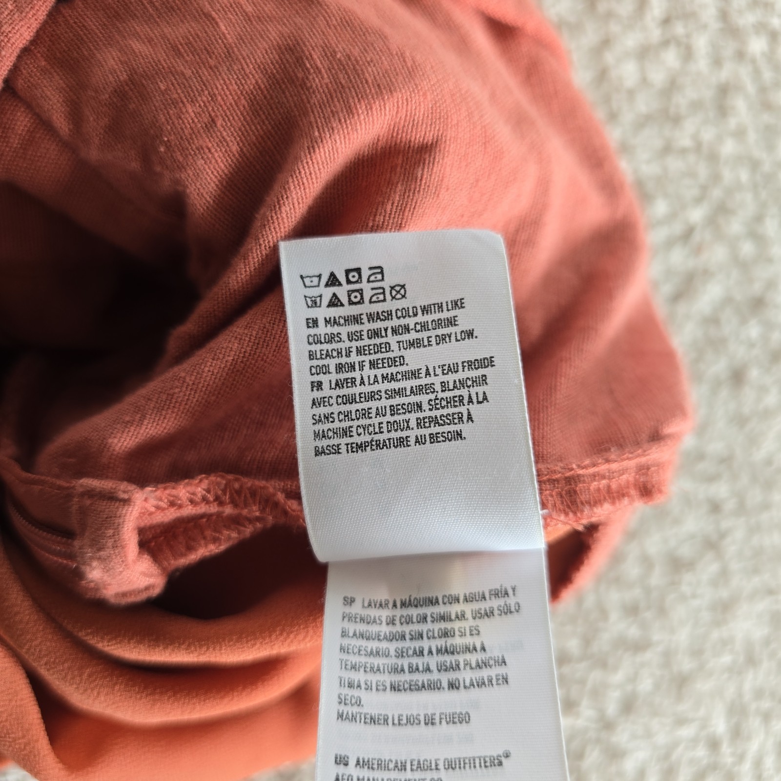 American Eagle Strappy Romper Coral Color Smocked Back Size M Cotton Linen Blend