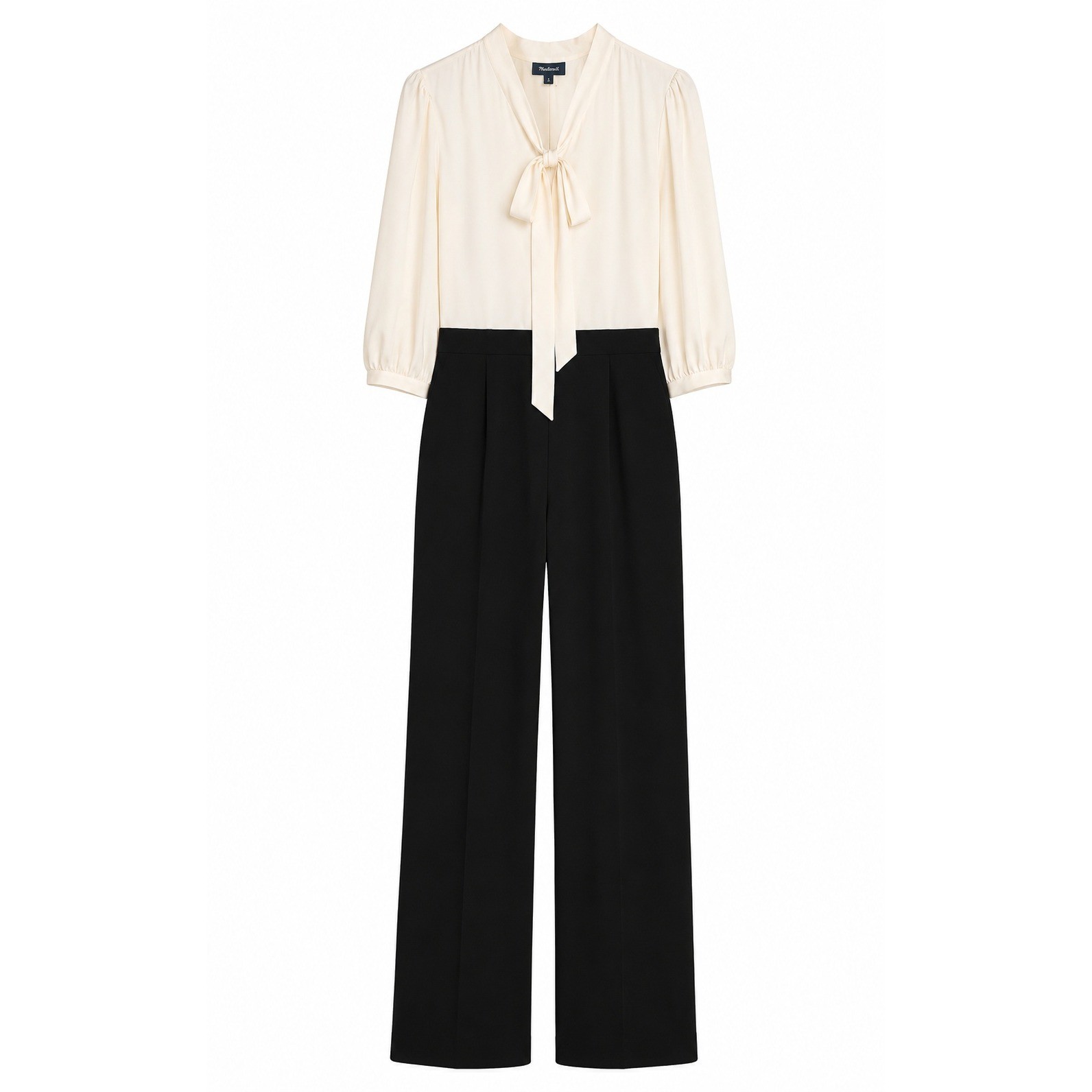 ModCloth Pretty Polished Twofer White & Black Jumpsuit NWT Size S