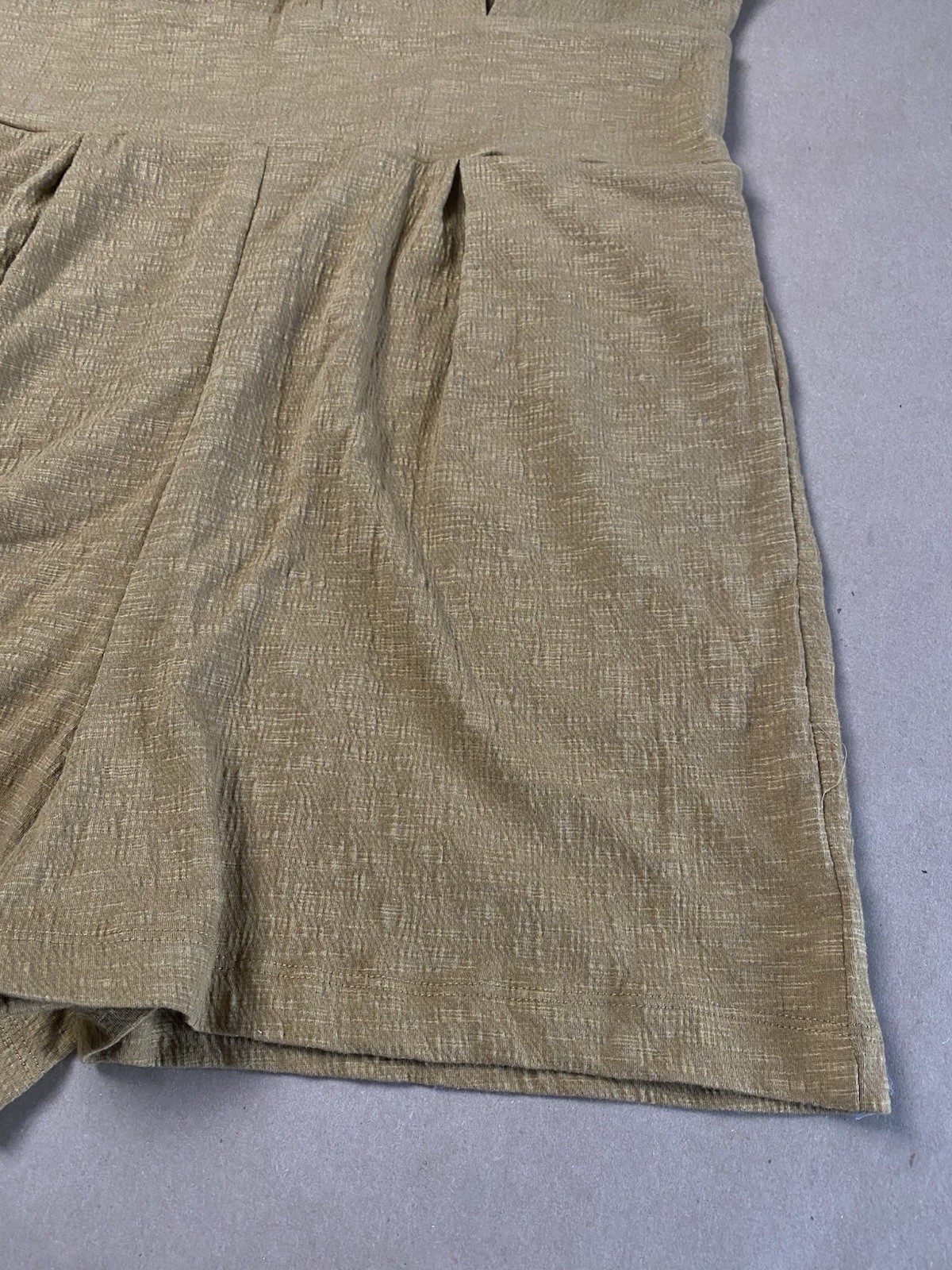 Nine West L Large Alder Wood Brown V-Neck Short Sleeve Casual Romper