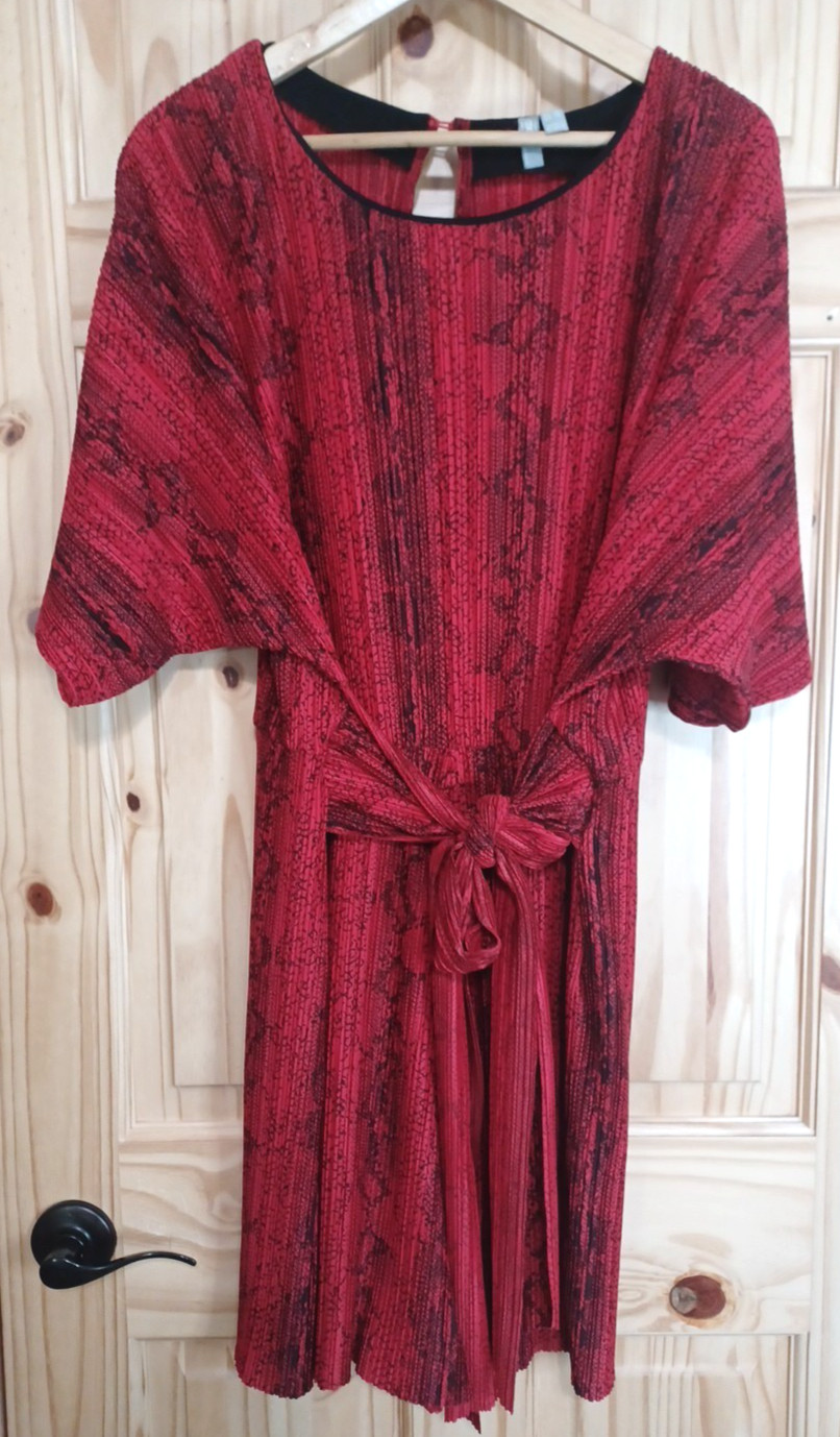 ASOS Red Black Snake Dressy Crinkled Open Back Romper Sz 16 Tie Elastic Waist