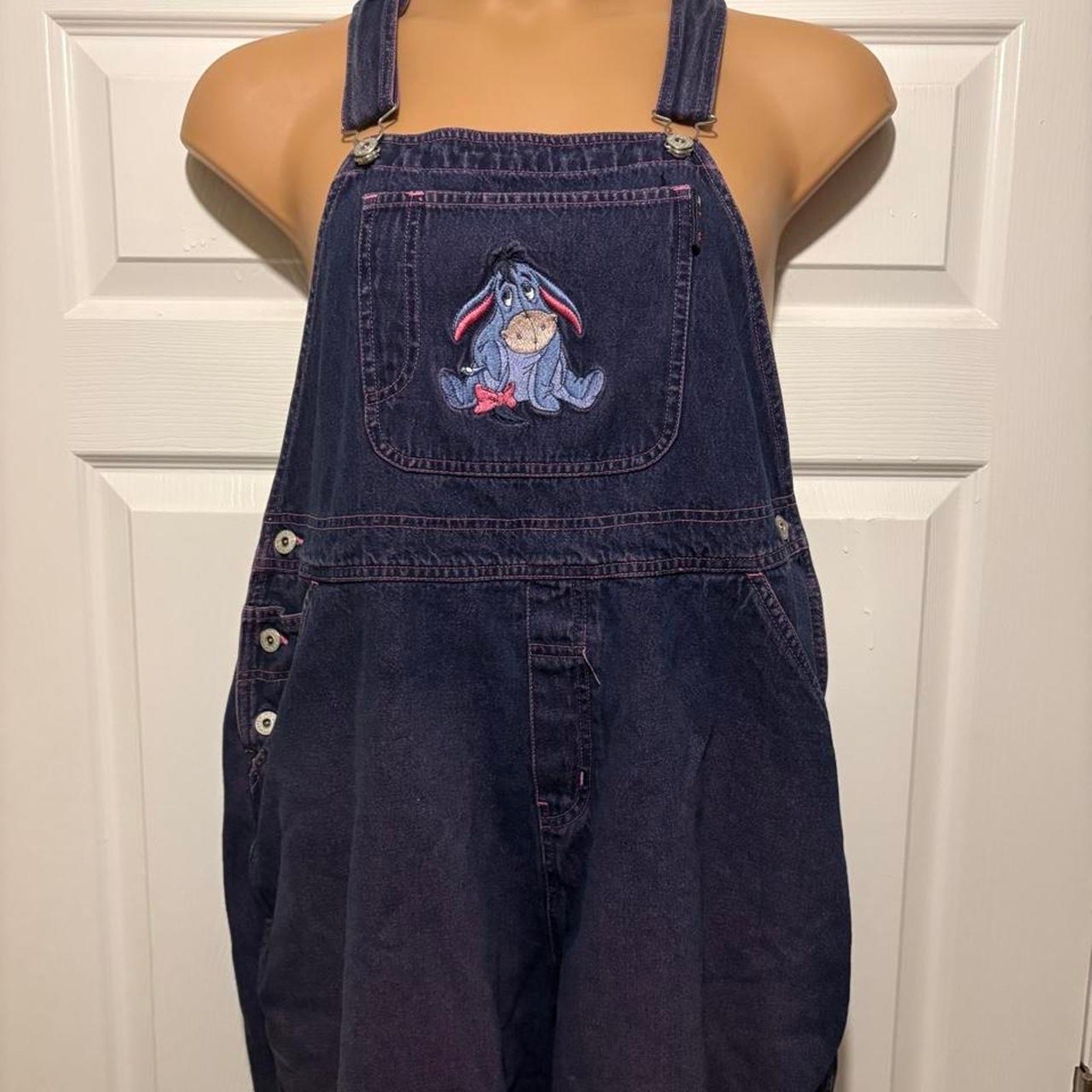 Vintage Plus Size eeyore navy denim overalls