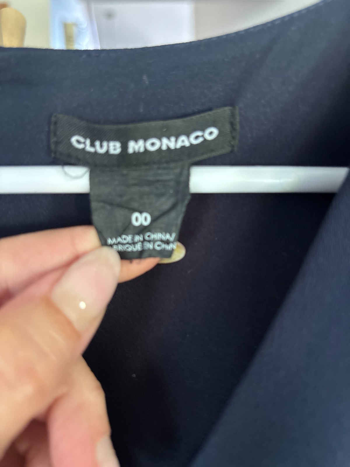 Club Monaco Jumpsuit Size 00 Navy V-Neck Cap Sleeve Wide Leg 100% Polyester