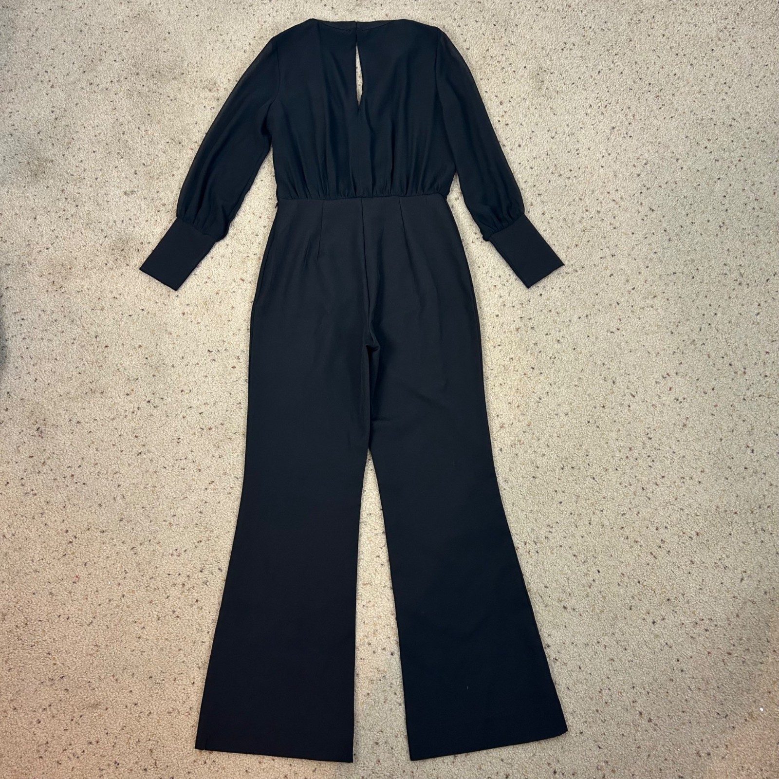 Boston Proper Black Long Sleeve Jumpsuit Wide Leg Classic Dressy Size 4 Women’s