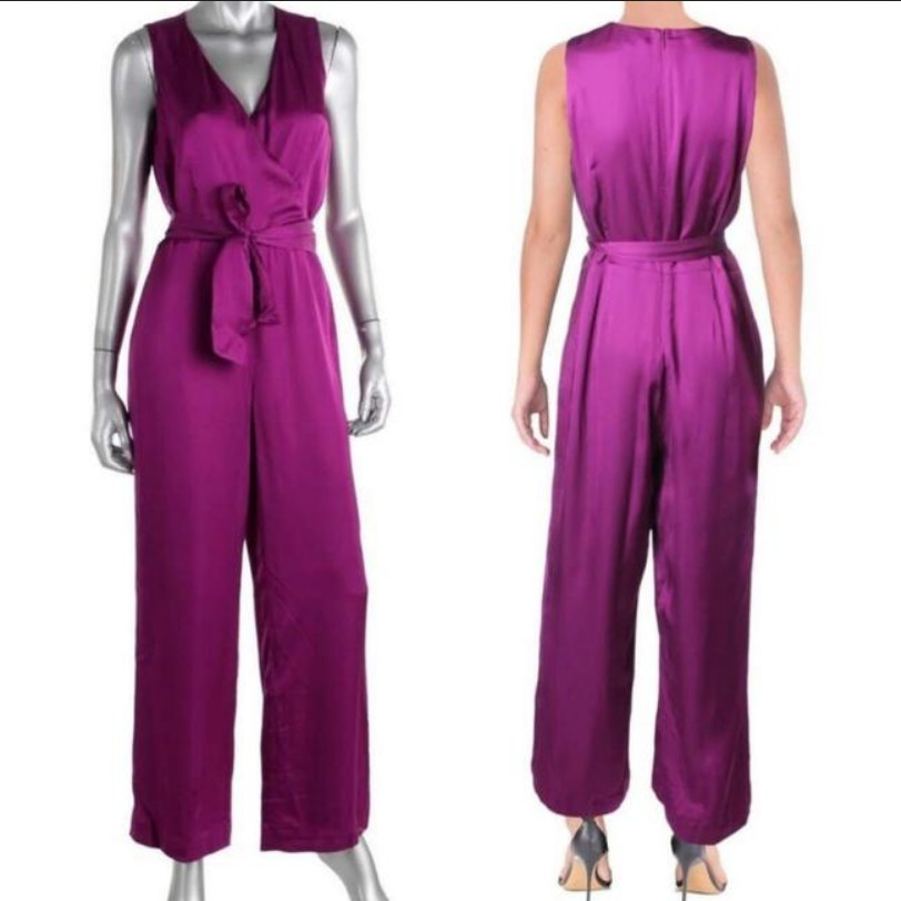.Ralph Lauren Jumpsuit Purple Charmeuse Surplice Romper Size AU10 US6 Small