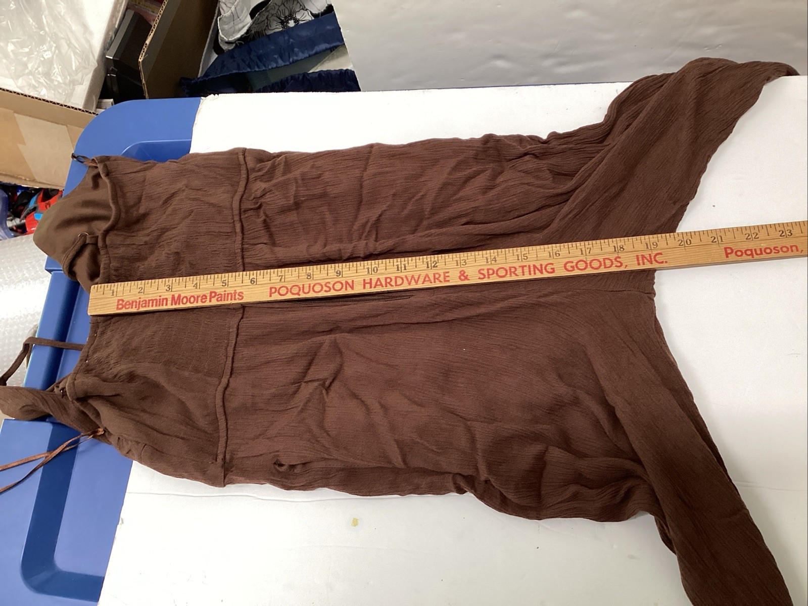 Francesca’s audrey parks jumpsuit sz S brown pockets adjustable straps